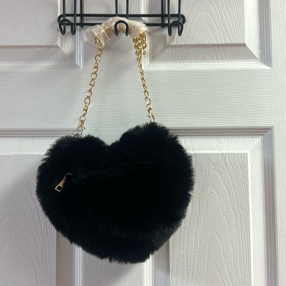 Heart Shaped Fur Bag